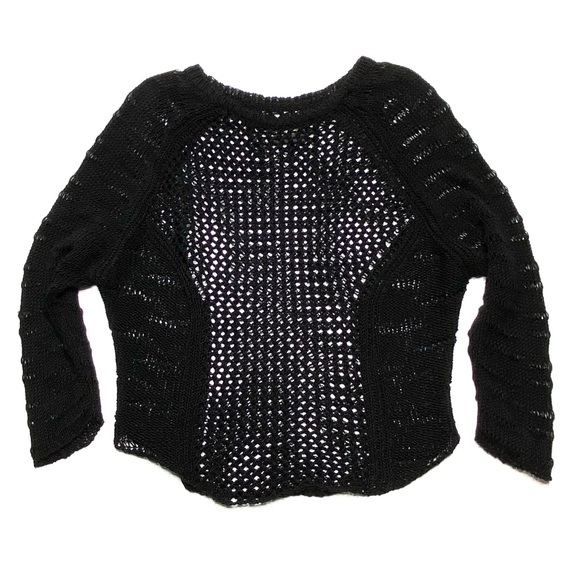 ZADIG & VOLTAIRE Black Linen Crochet Knit Sweater - Picture 1 of 16